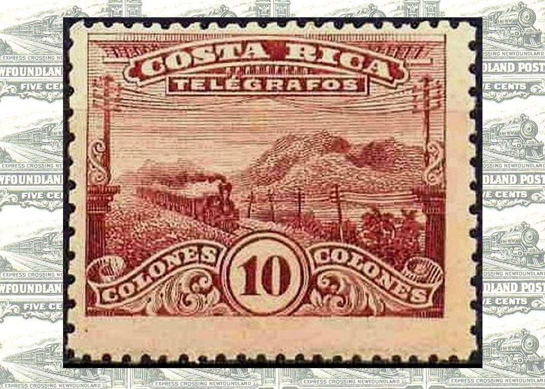 Costa Rica Telegraph stamps used for Postage - Trains